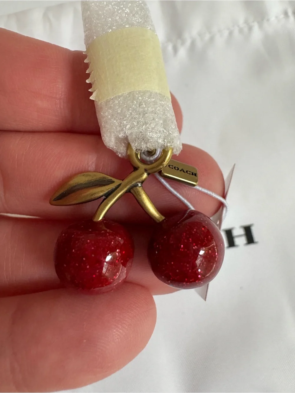 Coach CCX77 DIY Cherry Charm Brass Red Apple NWT Dust Bag